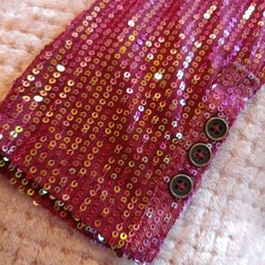 Free people sequined top in dark rhubarb